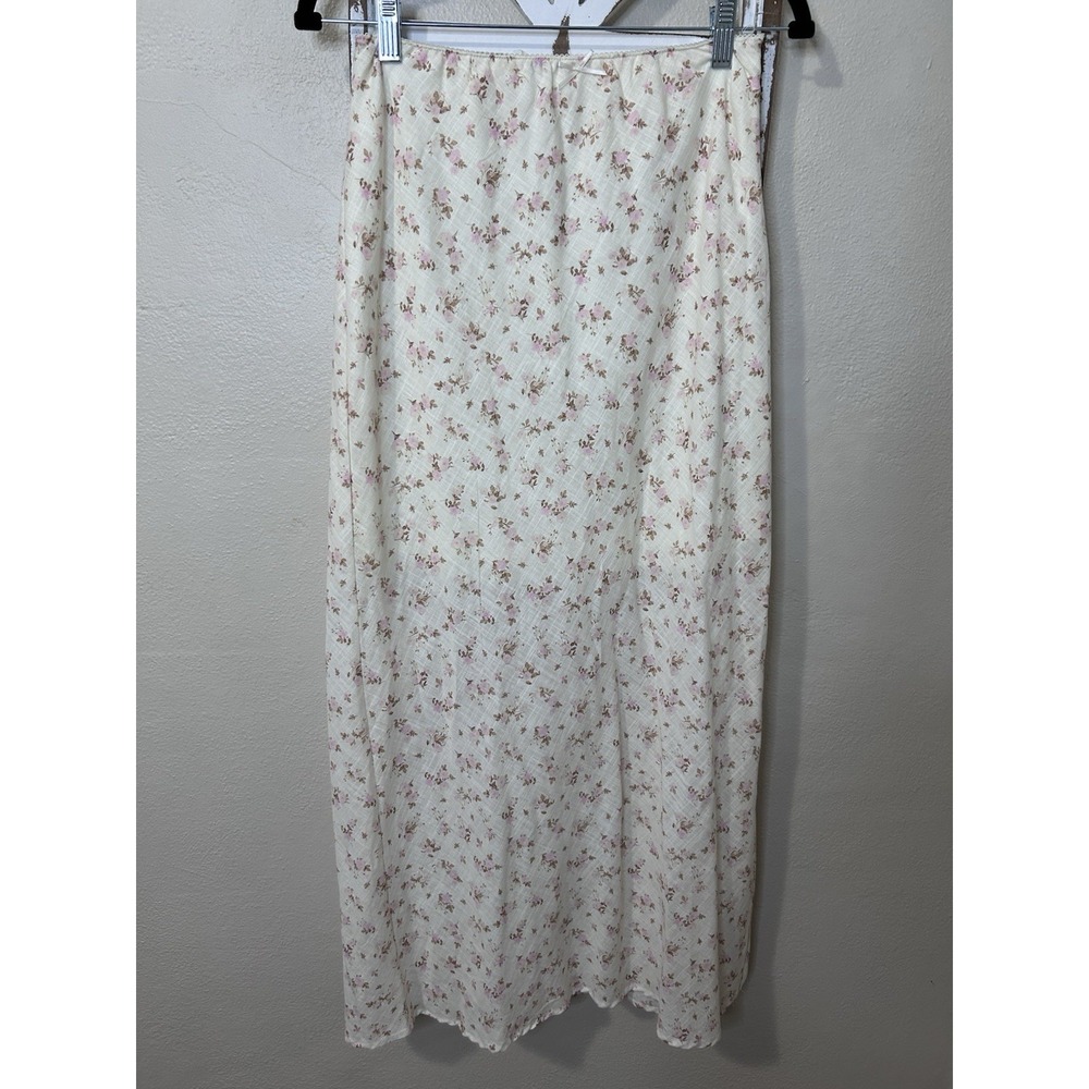 Pink Rose MEDIUM Floral Cottagecore Split Front Coquette Milkmaid Set Skirt *084 - Picture 8 of 11